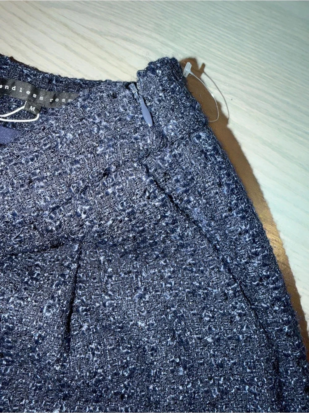 Endless Rose Navy Tweed High-Waisted Shorts – Size Medium – NWT